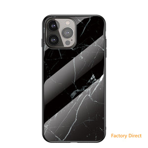 Marble design glass back cover case for Google Pixel Models