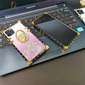 iPhones Luxury Bling Glitter Star Case Gradient Colorful Sequins Soft Square Phone Cover
