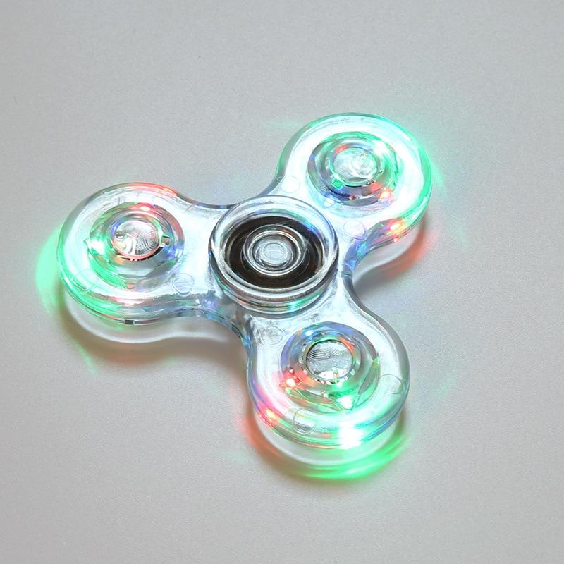 6colors Creative LED Light Luminous Fidget Spinner Changes Hand Spinner Golw in the Dark Stress Relief Toys For Kids