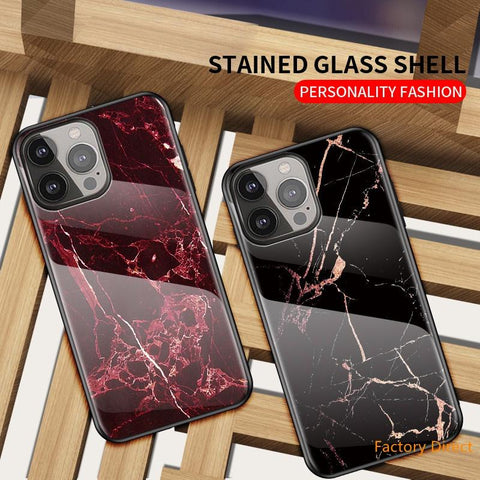 Image of Marble design glass back cover case for Samsung A2 Sery