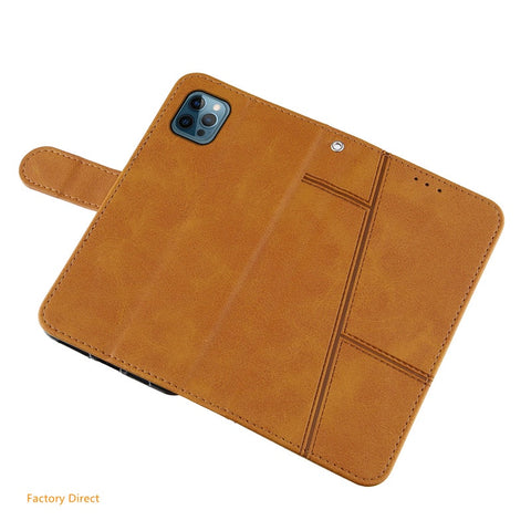 Image of Galaxy A02S A12 A13 A22 A21S A51 A71 Stylish Flip case Samsung A22 A32 A42 A52 A72 4G 5G Luxury Shockproof Grid pattern Leather flip cover with stand holder and card slot window hole wallet back cover Samsung A01 A10 A11 A20 A30S A50 A50S