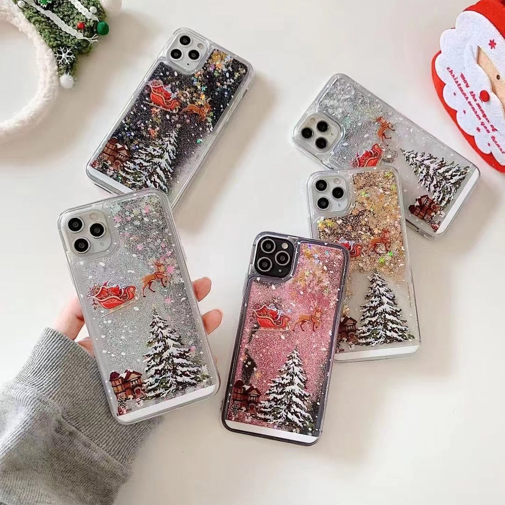 iPhone 12 Pro Max 13 11 stylish Christmas tree snow phone case