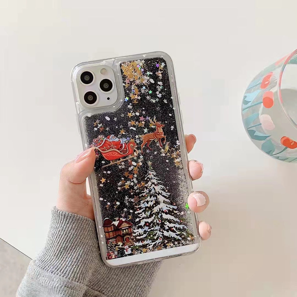 iPhone 12 Pro Max 13 11 stylish Christmas tree snow phone case