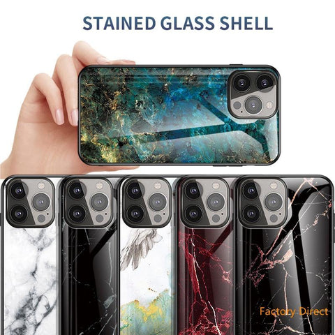 Image of Marble design glass back cover case for Samsung A2 Sery