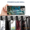 Marble design glass back cover case for iPhone 13 12 11 latest apple phone models