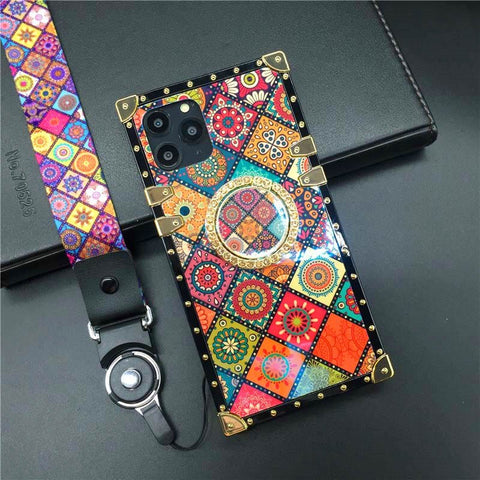 Image of Luxury Glitter Retro Flower Cover Case for iPhone models