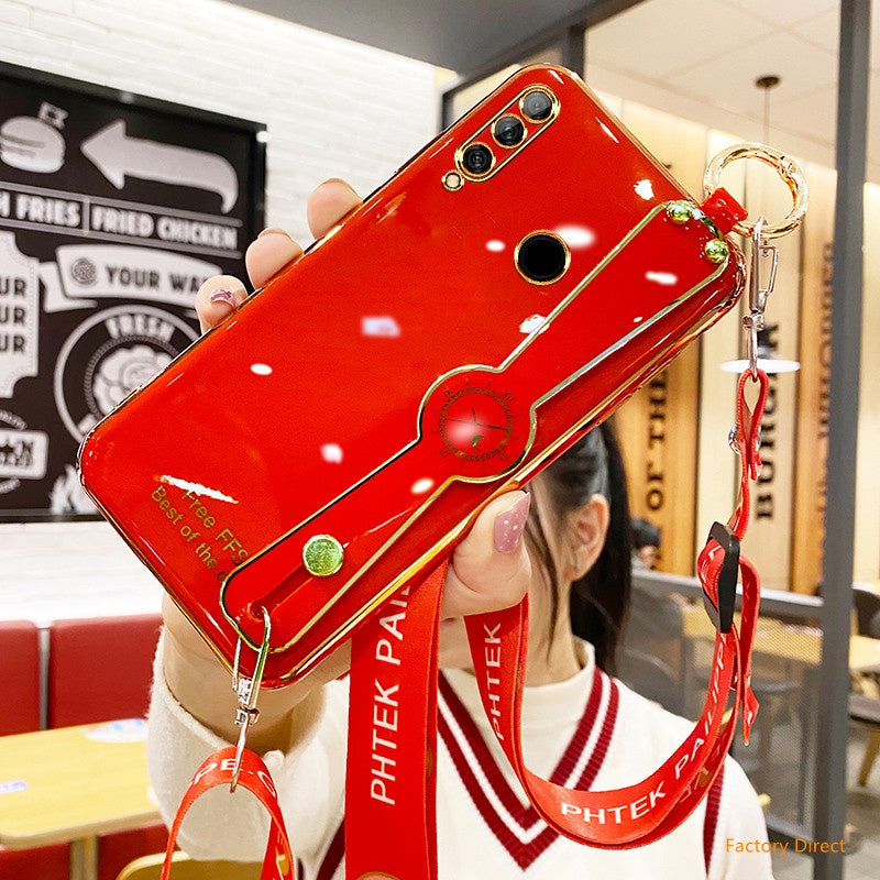 iPhone 14 13 12 Mini 11 Pro Max Casing Luxury 6D Shockproof Silicone Phone Case with Wrist strap For apple X XR XS Max SE 2020 Case Silicone Back Cover  long lanyard