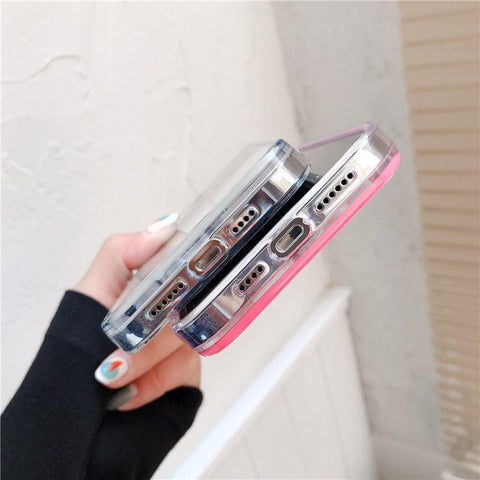 Image of Quicksand Luminous Phone Case For iPhone 12 11 12 Pro Max XR XS Max X 7 8 Plus 12 Mini 12Pro 12 11 Glitter Neon Sand Back Cover