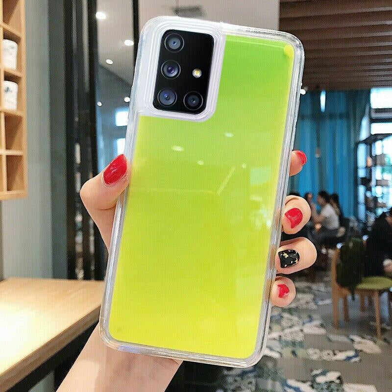 Samsung A sery J sery model Liquid Luminous Neon Sand Case Quicksand Glow In The Dark
