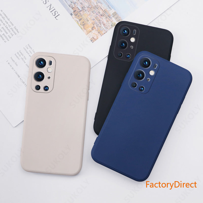 Liquid Silicone Soft Case For OnePlus 9R 9 Pro 8T 8 Pro Shockproof Square Candy Color Phone Case Camera Protective Cover