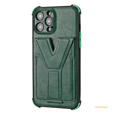 Image of iPhone 13 12 Mini 11 Pro Max Casing Luxury Shockproof  Leather phone case with stand holder and card slot wallet back cover For apple X XR XS Max SE 2020 with magnetic plate