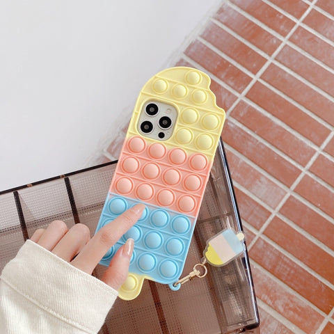 Image of Phone Case for IPhone 11 12 Pro Max Mini X XS XR XSMAX Funda Cover Squeeze Fidget Toys Relive Stress PopIt Push Bubble Silicone