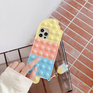 Phone Case for IPhone 11 12 Pro Max Mini X XS XR XSMAX Funda Cover Squeeze Fidget Toys Relive Stress PopIt Push Bubble Silicone