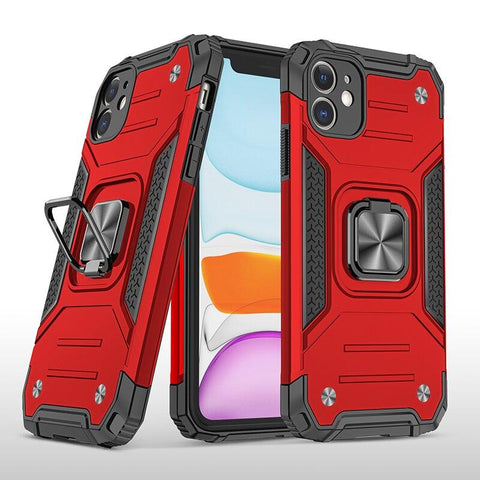 Image of Armor Car Holder Phone Case For iPhone 11 Pro 12 Mini XR XS Max 6 7 8 Plus SE 2020 Finger Ring Protection Cover For iphone Funda - All Fancy Phone Cases