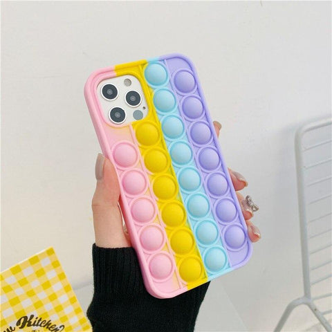 Image of Cartoon Silicone Pop It Case For iPhones
