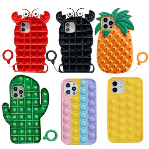 Image of Cartoon Silicone Pop It Case For iPhones