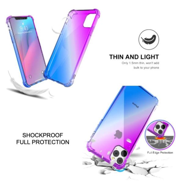 Gradient double colors TPU Soft Clear Case for iPhone X 8 7 6 iphone 11 12 sery