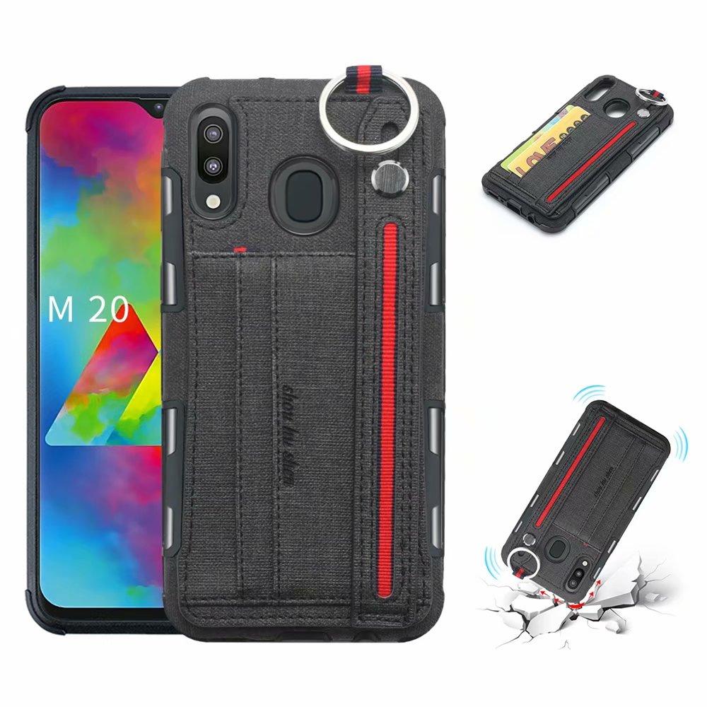 Creative card slot phone case for Samsung with holding stap