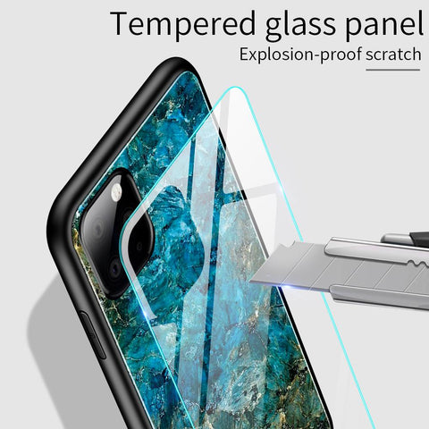 Image of Creative coloful printed tempered glass phone case for iPhone Samsung models