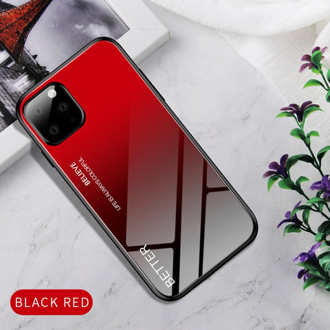 Image of Creative coloful printed tempered glass phone case for iPhone Samsung models
