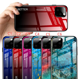 Creative coloful printed tempered glass phone case for iPhone Samsung models