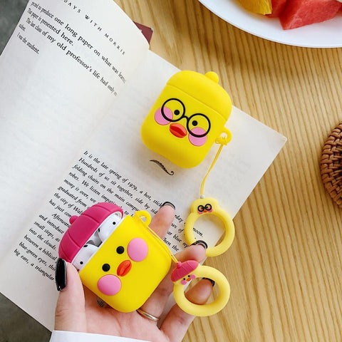 Image of Cute Hyaluronic Acid Duck Earphone Case For Apple Airpods 1/2