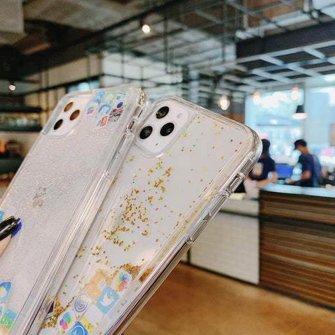 Image of Cute APP Style Quicksand Phone Cover for iPhone all models