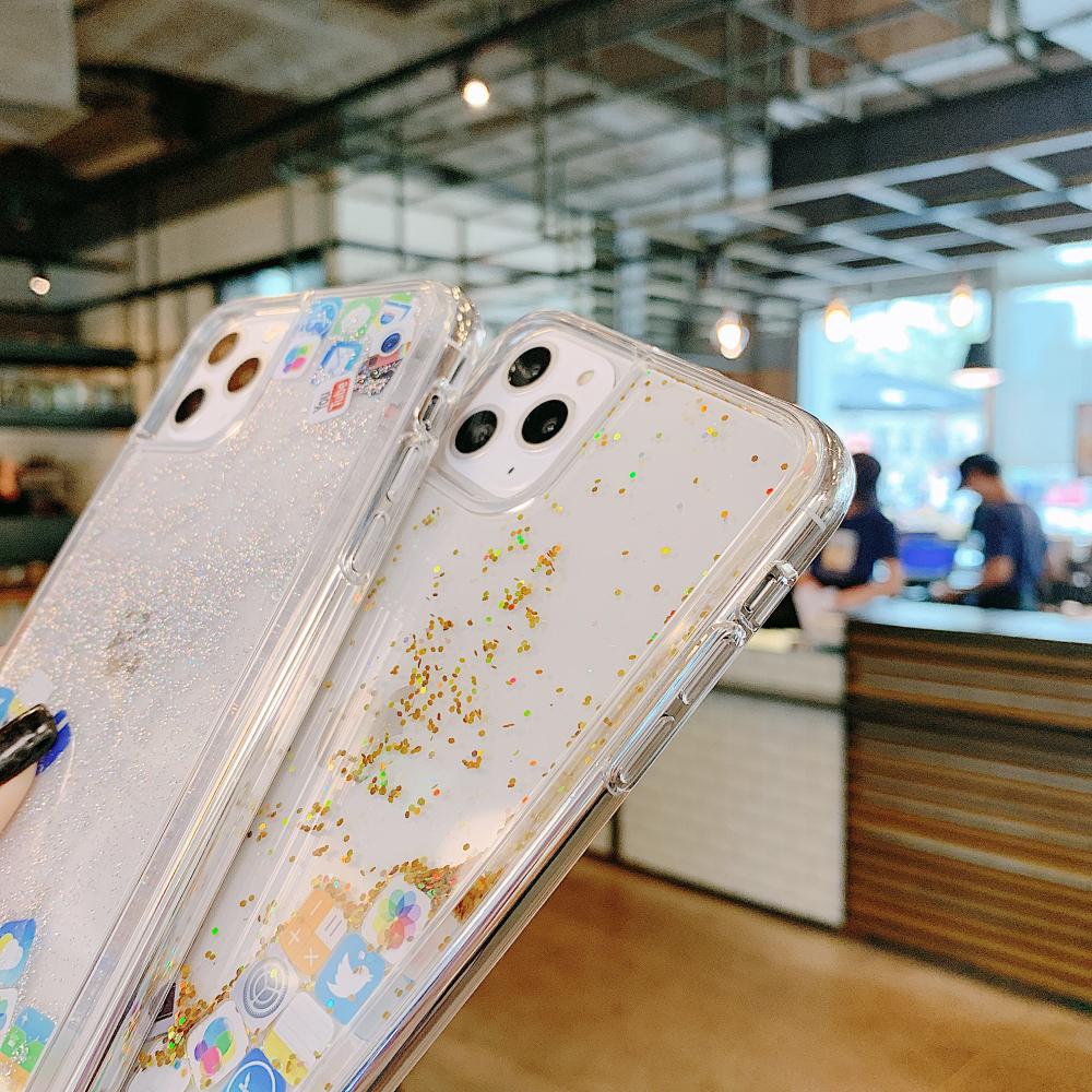 Cute APP Style Quicksand Phone Cover for iPhone
