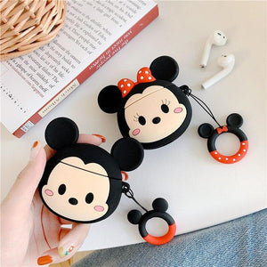 Disney AirPods 2 Case Soft Silicone 3D Anime Toys Stitch/Venom/Babe Yoda/Star Wars/Winnie Protective Cover for AirPods Earphones