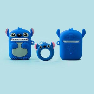 Disney AirPods 2 Case Soft Silicone 3D Anime Toys Stitch/Venom/Babe Yoda/Star Wars/Winnie Protective Cover for AirPods Earphones