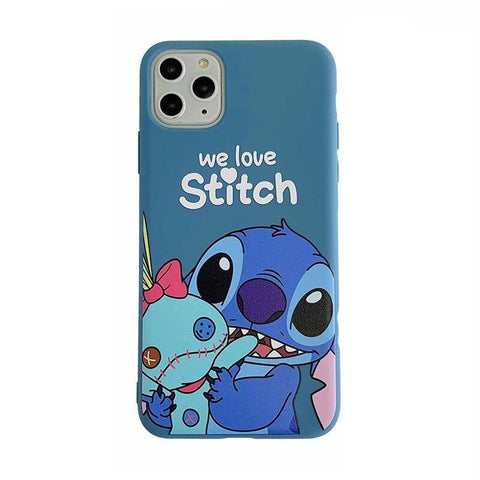 Image of Disney Cartoon Lilo and Stitch IPhone 11 Case Cover soft TPU 3D Printing Figure Toys for Girls Boys