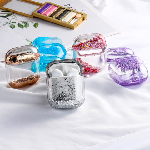 Image of Dynamic Liquid Case For AirPods Cases Glitter Liquid Cover For AirPod 2 Covers Protector For Air Pods Pro Bumper Hard Coque Etui