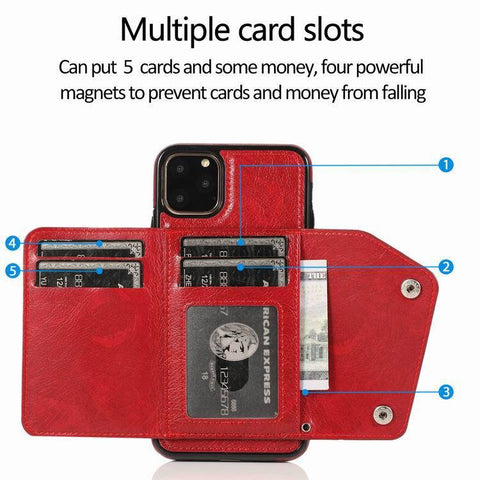Image of Fashion Flip Leather Phone Case with card slot wallet for all iphone models