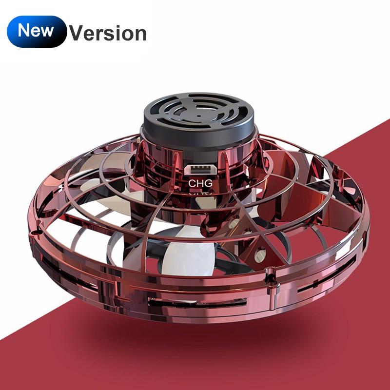 Flynova Mini Drone LED UFO type Flying Helicopter spinner  Fingertip Upgrade Flight Gyro Drone Aircraft Toy Adult Kids Gift