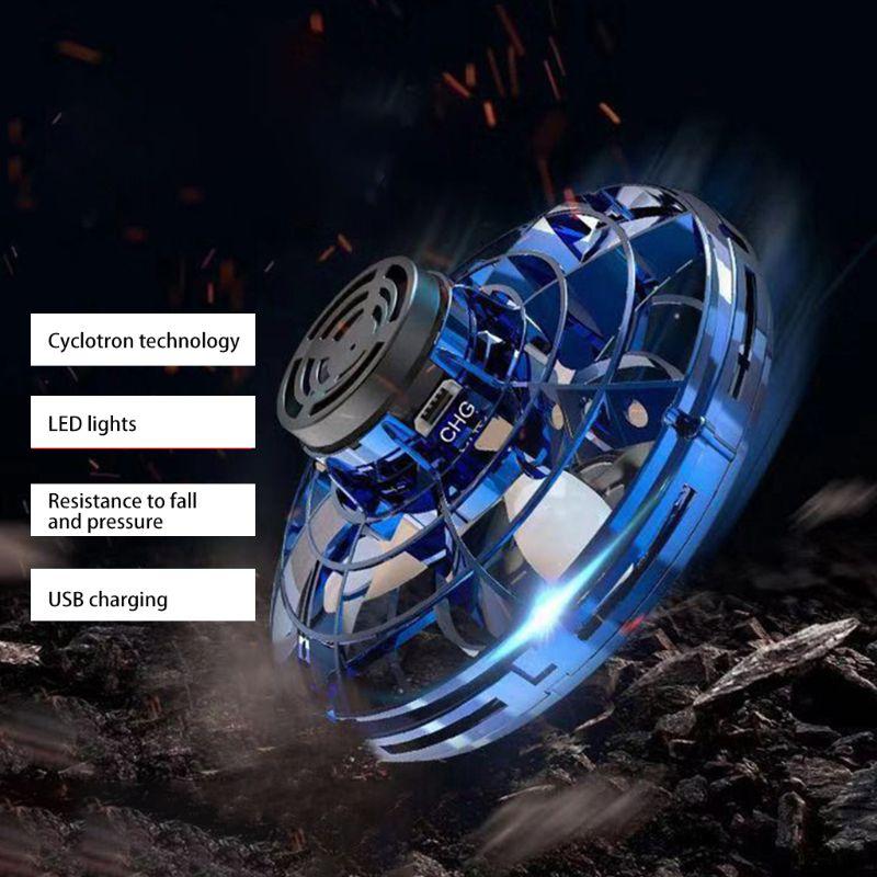 Flynova Mini Drone LED UFO type Flying Helicopter spinner  Fingertip Upgrade Flight Gyro Drone Aircraft Toy Adult Kids Gift