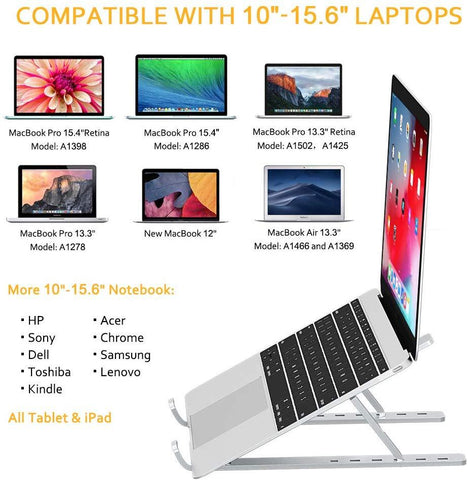 Image of Laptop Stand for MacBook Pro Notebook Stand Foldable Aluminium Alloy Tablet Stand Bracket Laptop Holder for Notebook