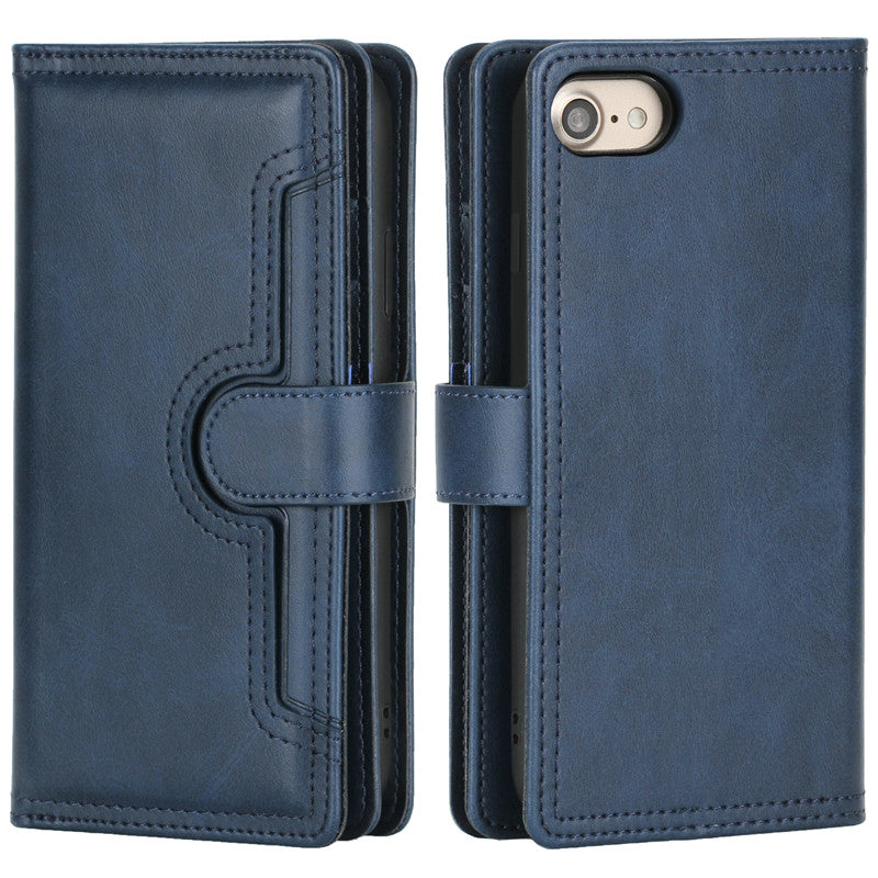 Leather wallet case For iPhone 13ProMax 12 11 X with multi-card slots