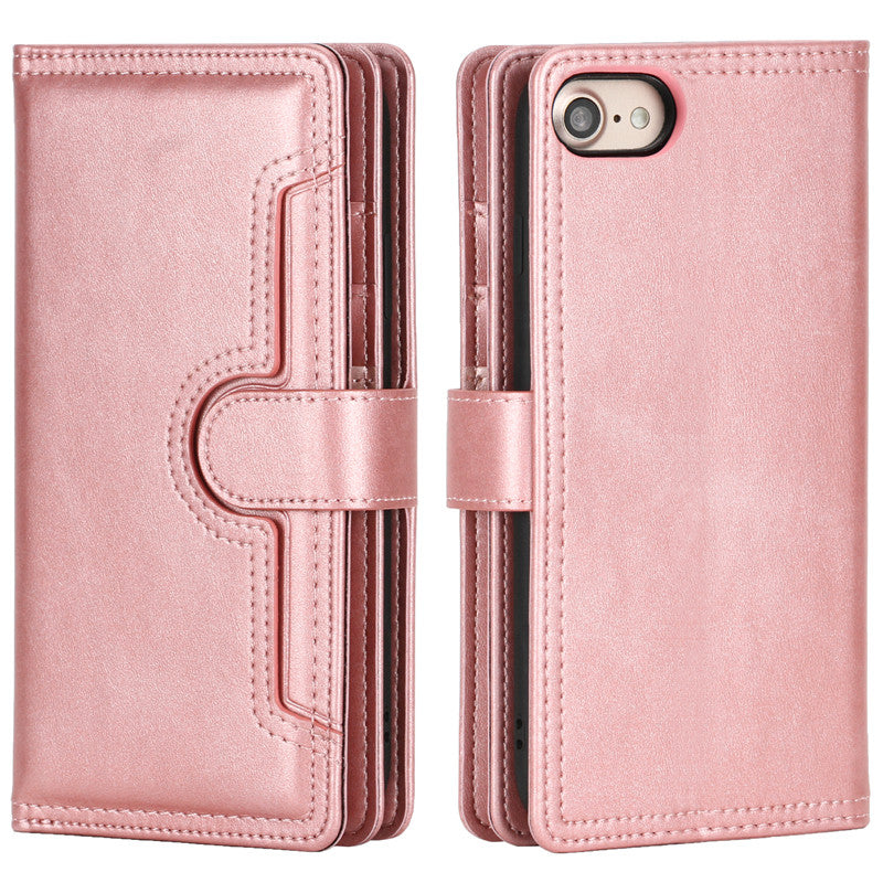 Leather wallet case For iPhone 13ProMax 12 11 X with multi-card slots