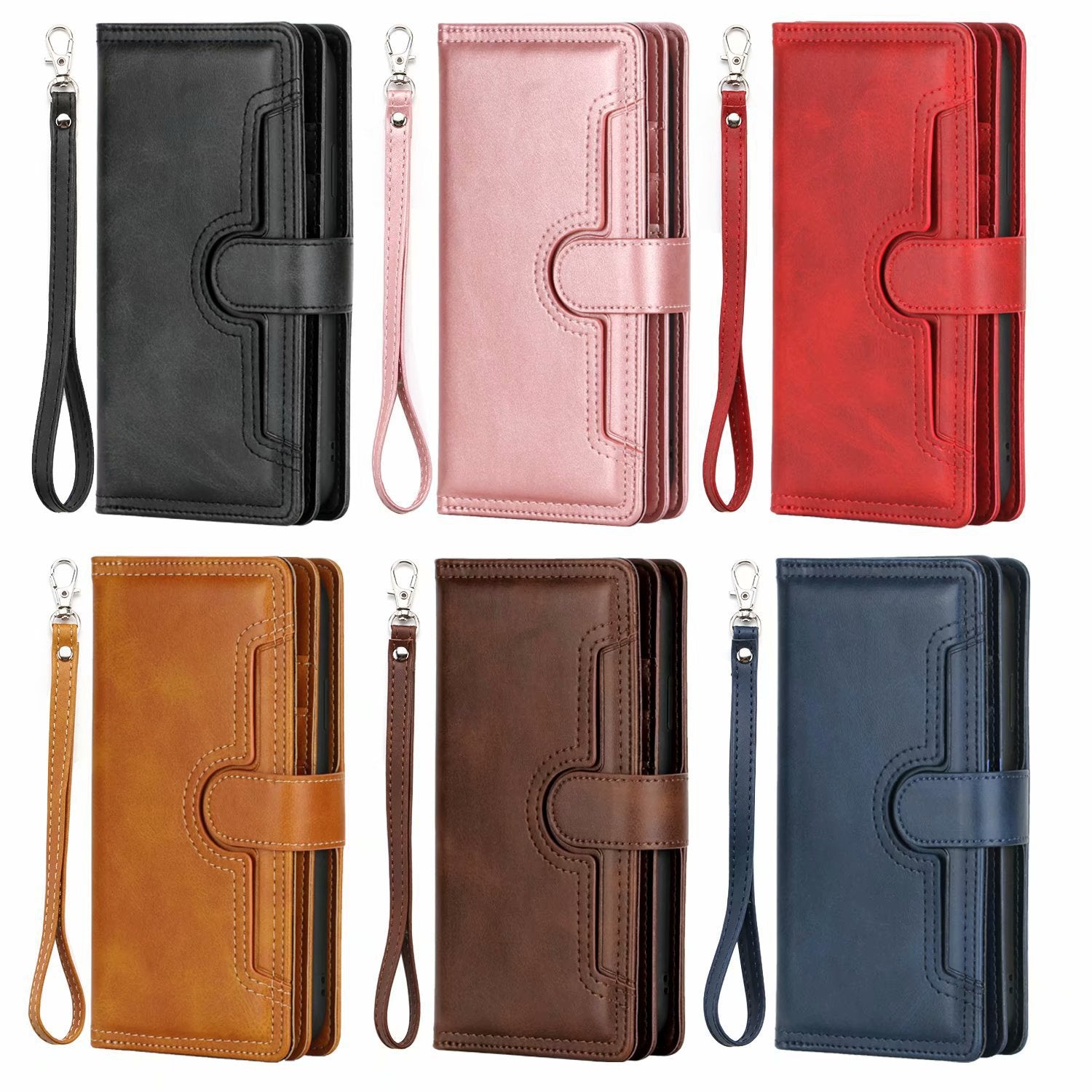 Leather wallet case For iPhone 13ProMax 12 11 X with multi-card slots