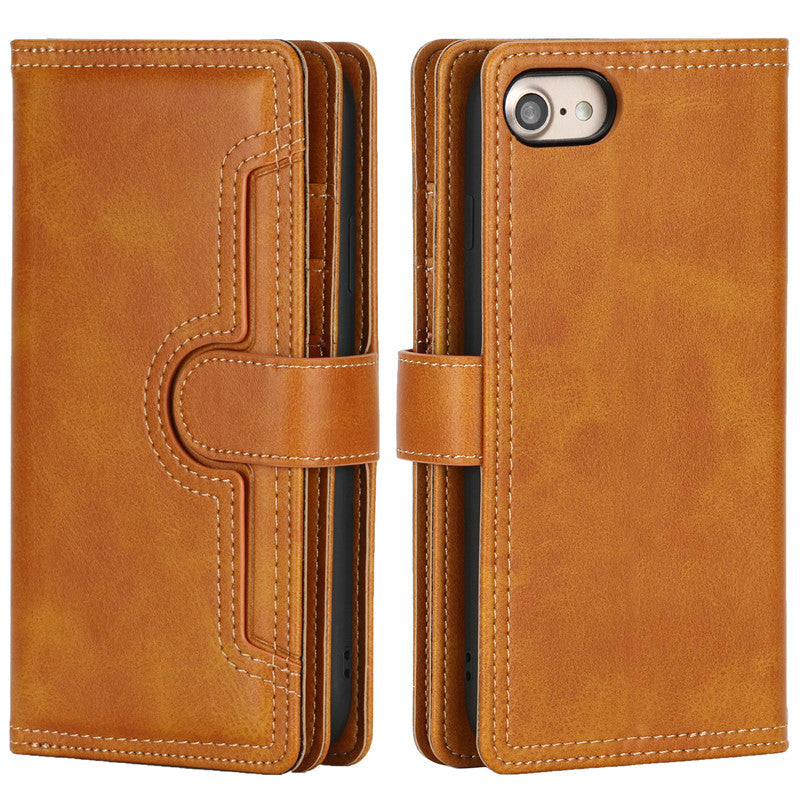 Leather wallet case For iPhone 13ProMax 12 11 X with multi-card slots