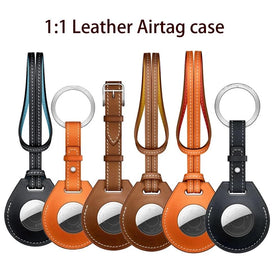 Leather Airtag Case For Apple Airtags Protective cover For Airtag Locator Tracker Anti-lost Device Sleeve Key Charm Luggage