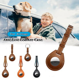 Leather Airtag Case For Apple Airtags Protective cover For Airtag Locator Tracker Anti-lost Device Sleeve Key Charm Luggage