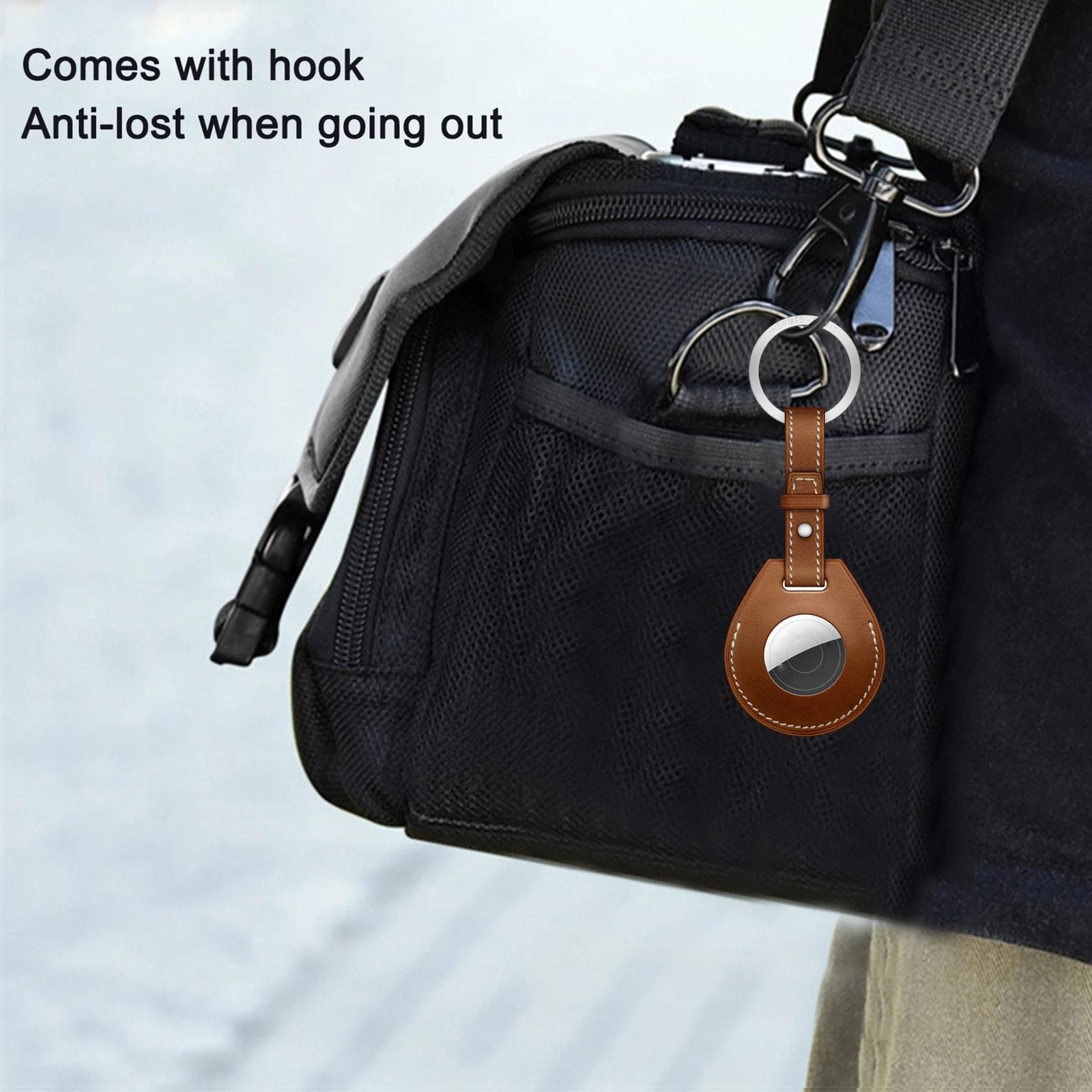 Leather Airtag Case For Apple Airtags Protective cover For Airtag Locator Tracker Anti-lost Device Sleeve Key Charm Luggage