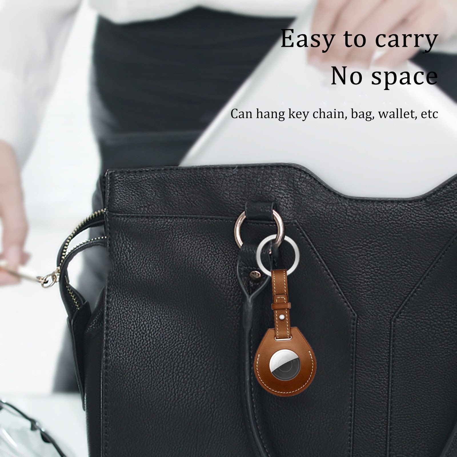 Leather Airtag Case For Apple Airtags Protective cover For Airtag Locator Tracker Anti-lost Device Sleeve Key Charm Luggage