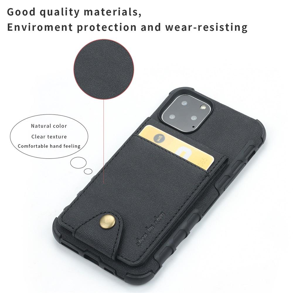 Linen Cloth Shockproof iPhone Case Cover with card slot bag