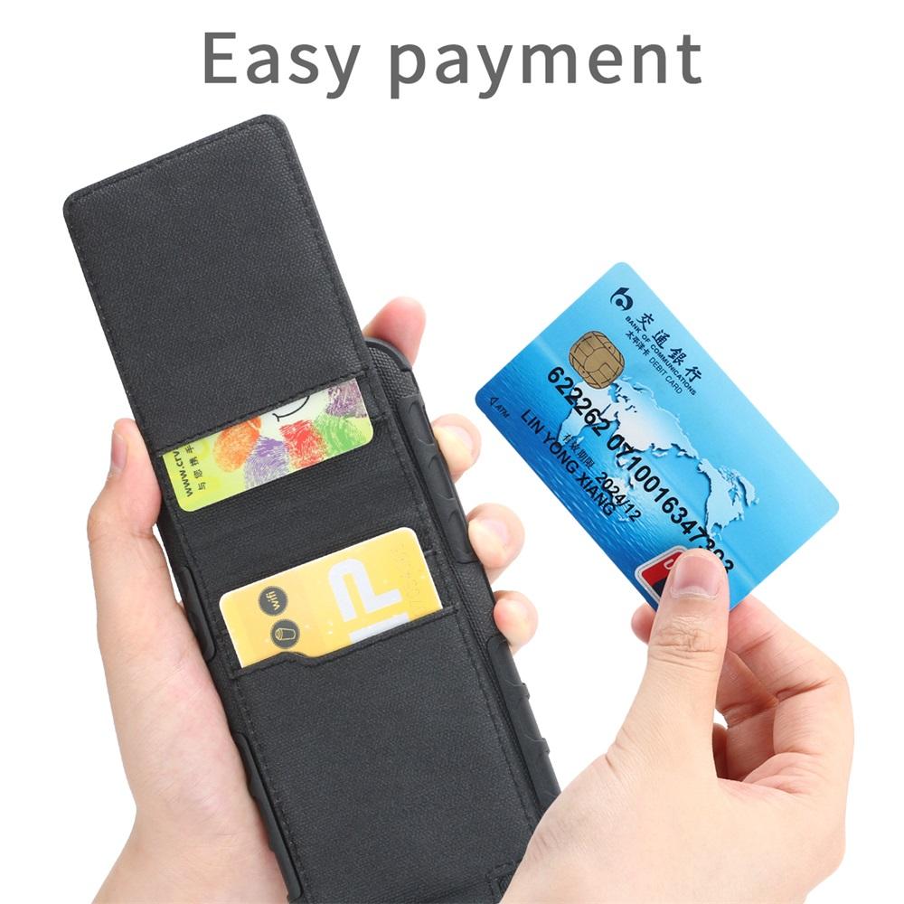 Linen Cloth Shockproof iPhone Case Cover with card slot bag