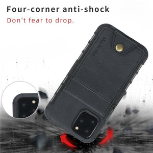 Linen Cloth Shockproof iPhone Case Cover with card slot bag