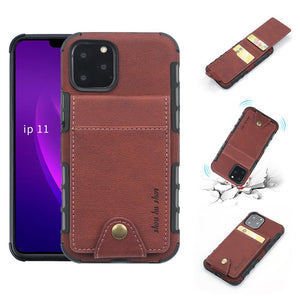 Linen Cloth Shockproof iPhone Case Cover with card slot bag
