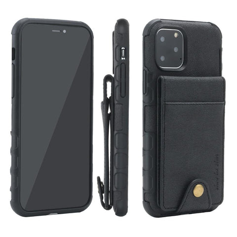 Image of Linen Cloth Shockproof iPhone Case Cover with card slot bag