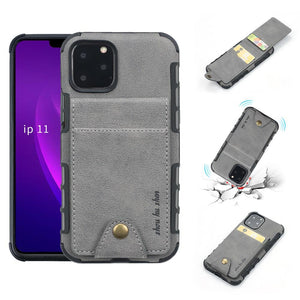 Linen Cloth Shockproof iPhone Case Cover with card slot bag